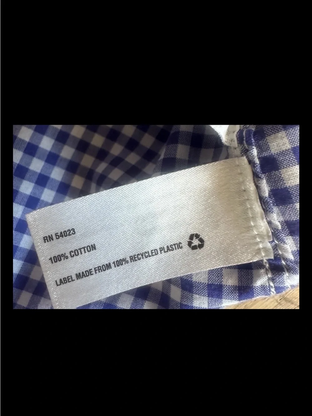 GAP Blue Gingham Plaid Shrunken Boyfriend Button Down Shirt M